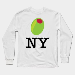 Olive NY Food Pun Green Olive Meme Long Sleeve T-Shirt